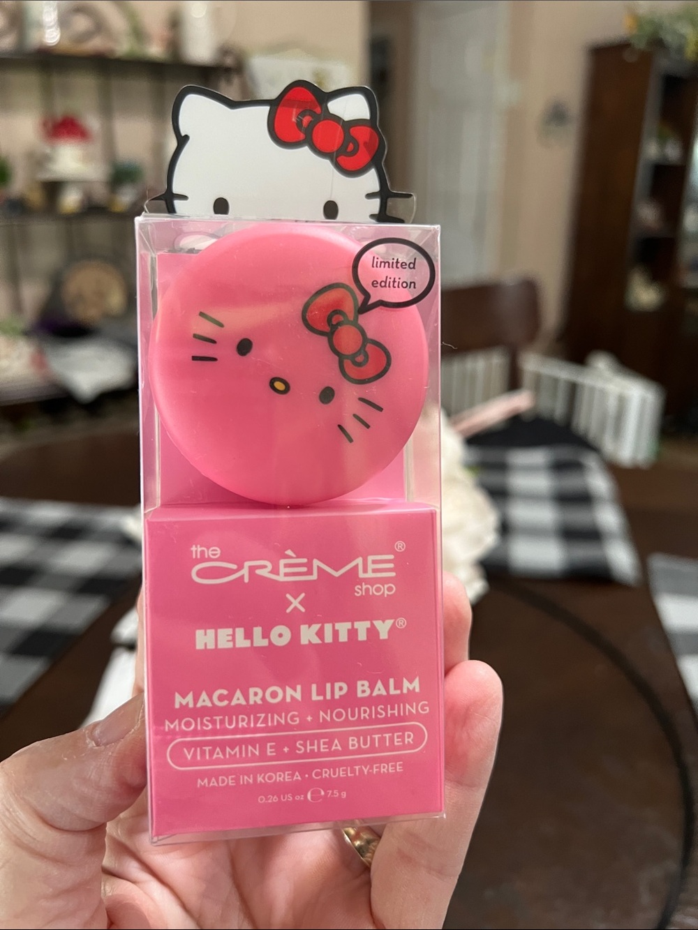 New The Crème Shop x Hello Kitty Pink Macaron Lip Balm - Moisturizing Nourishing